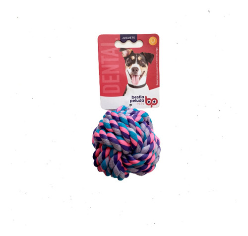 Juguete Perro Bestia Peluda Pelota De Soga De Algodón 6cm Color Rosa Lila