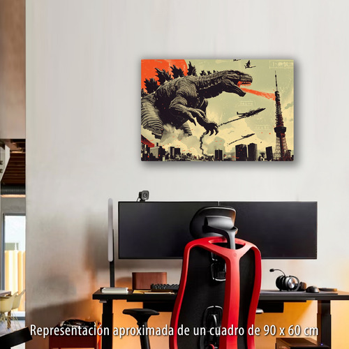 Cuadro Godzilla Art Vs Medidas Impreso En Lienzo Canvas Godzilla Art 90x60