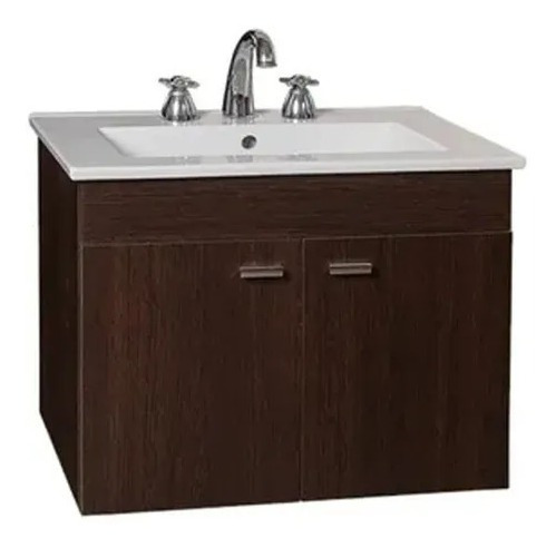 Imagen 1 de 4 de Vanitory Amube Niza Colgar Wengue 62cm Mes/ Cerám. 3ag. Cuot