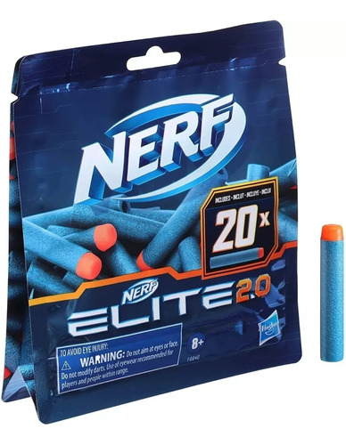 Nerf Elite 2.0 Pack Dardos De Goma 20 Unidades Hasbro F0040