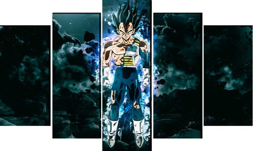   Cuadro 5 Piezas Pricipe Vegeta Dragon Ball Textura 