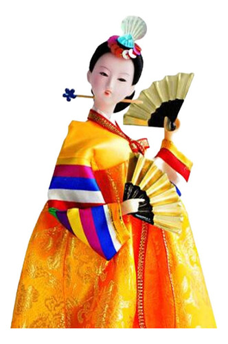 Boneca Hanbok Coreana Gueixa Quimono Estatueta, Estilo 2