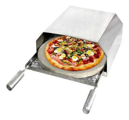 Forno De Pizza Para Churrasqueiras Inox Pequeno Multiuso 