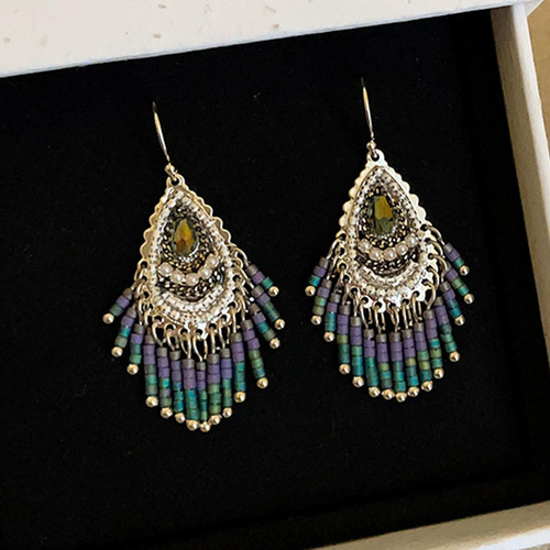 Pendientes De Las Mujeres Pendientes Bohemios Azul