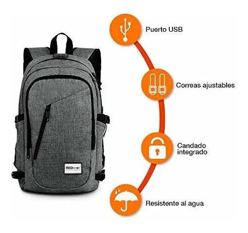 Redlemon Mochila Antirrobo Impermeable Ejecutiva Con Candad | Meses sin  intereses