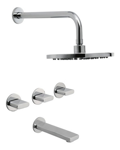 Imagen 1 de 5 de Griferia Para Ducha Con Transferencia Icon Piazza Cromada