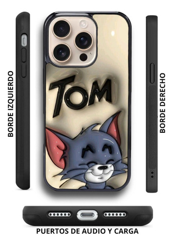 Funda Antigolpes Para Iphone Y Otros Tom Gato Jerry 3d Negro Iphone X | Xs