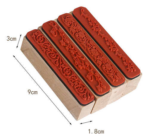 4 Sellos De Patrones, Sellos De Madera, Sellos Decorativos