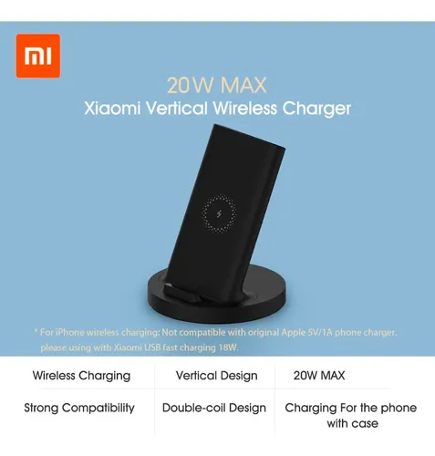 Cargador Inalámbrico Xiaomi Mi 20w Wireless Charging Negro