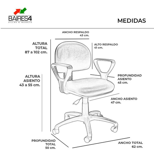 Imagen 4 de 4 de Silla Ejecutiva Tyson Con Apoyabrazos