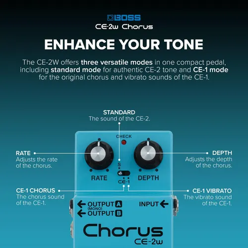 Pedal De Efeito Boss Ce-2w Chorus Waza Craft Analógico