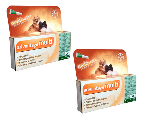 Pack 2 Antipulgas Advantage Multi Bayer Perro Chico 0-4 Kg