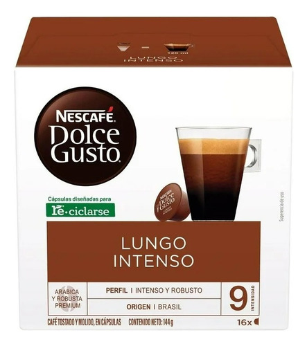 3 Pza Cápsulas De Café Nescafé Dolce Gusto Lungo Intenso 16