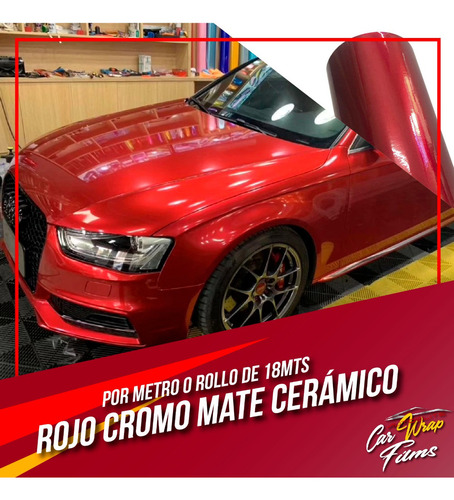 Vinil Wrap Automotriz Rojo Brillante Candy Autoelite 1x1.52m Color Rojo Glossy Candy