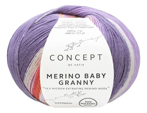 Lana Merino Baby Granny Katia 100% Merino Extrafine X200gr