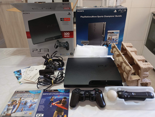 Sony Playstation 3 Slim Move Sports Champion Value Pack Preto (Usado)