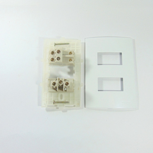 Conjunto 4x2 Interruptor 2 Teclas + Tomada Sleek Margirius