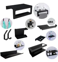 Comprar Toallero Jabonera Organizadores Set Baño Acero Completo!! Negro