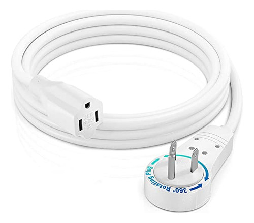 Cable De Extensión Máximo, Enchufe Plano Blanco De 3 Pies, 3