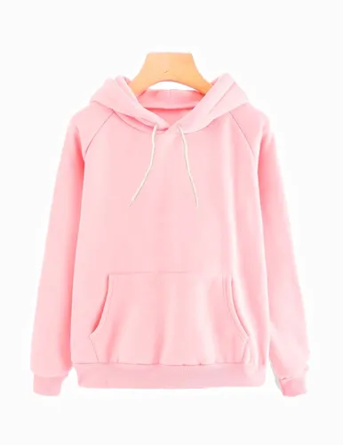 Sudadera Hoodie Rosa Con Capucha y Cangurera