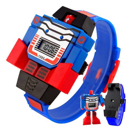 Reloj Infantil Niños Led Digital Robot Juguete Fiesta Regalo Sm.1095