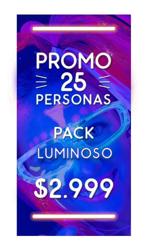 Promo Cotillon Luminoso 25 Personas Increible!