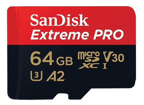 Memoria Microsd Sandisk Extreme Pro 64gb U3 C10 4k 170mbs A2