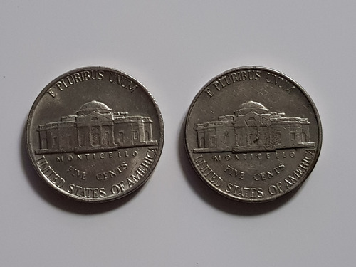Monedas X 2 Usa Five Cents Dollar 5 Cent 1980 1989 P Y D (Usado)