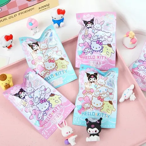 Kit Borracha Com 4 Personagens Sanrio Hello Kitty