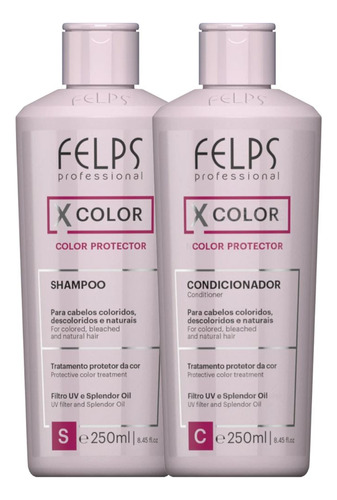  Kit Felps Profissional Xcolor Shampoo + Condicionador 250ml
