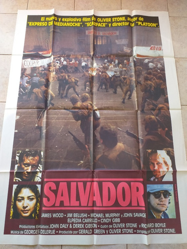 Antiguo Afiche Cine Doble- Salvador- Oliver Stone *