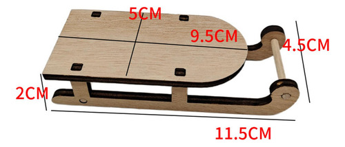 Jjzs Trineos De Madera En Miniatura Mini Vintage Hechos A