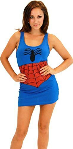 Spider-man Blue Juniors Costume Tunic Tank Dress