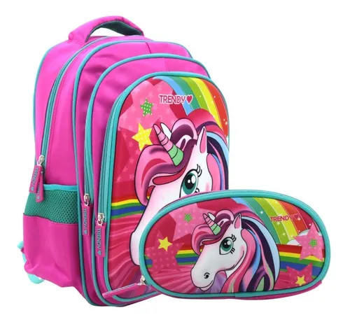 Combo Escolar Mochila 3 Compartimientos + Cartuchera Colegio