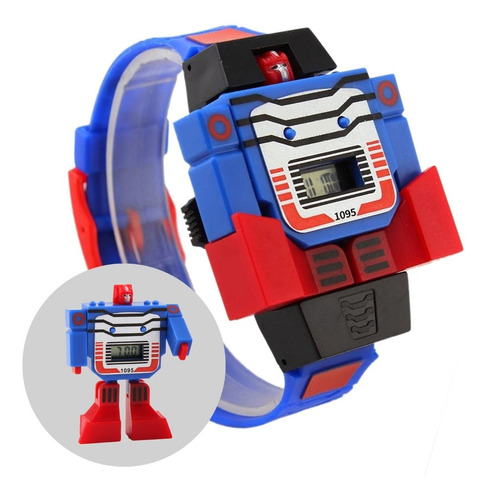 Reloj Infantil Digital De Correa Robot Optimus Transformer