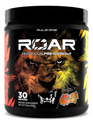 Rule One Roar Pre Workout Pre Entreno 30servs Sabor Peach/mango