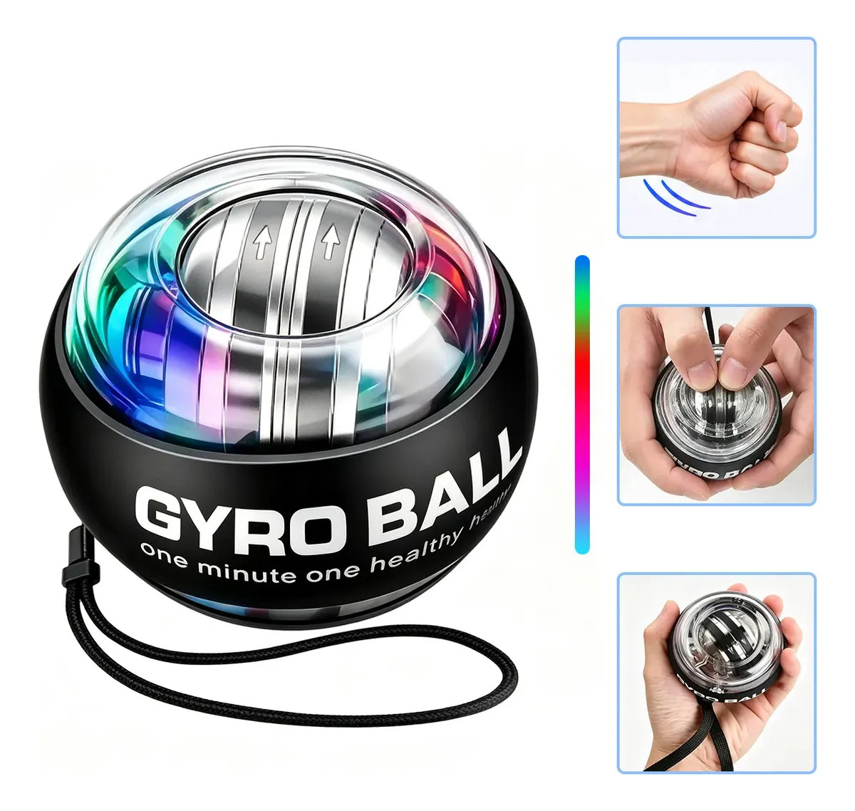 Led Ejercitador Giroscopica Powerball Muñeca Brazo Fuerza