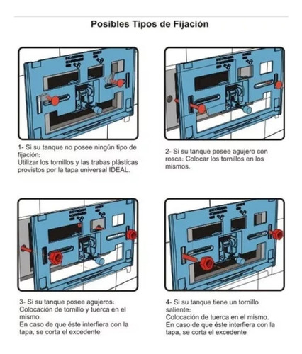 Imagen 4 de 9 de Tapa Deposito Tecla Suma Ideal 84010 Universal Blanca Boton