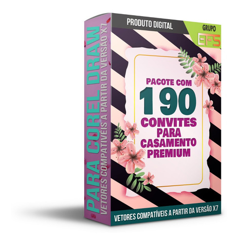 190 Convite Casamento Vetor Editavel Premium - Promoção