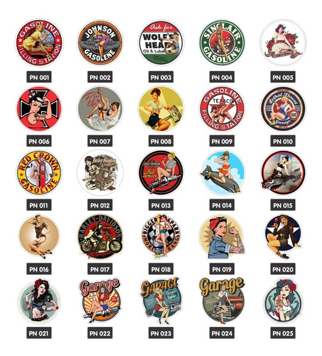 Adesivos Pin-up Retro Antigos (20 Un.)