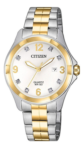 Citizen Ladies Quartz Two Tone Eu6084-57a ¨¨¨¨¨¨¨¨¨dcmstore Color de la correa Plata Y Oro Color del bisel Plata y Oro Color del fondo Madre Perla