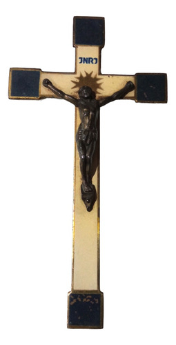 Crucifijo Muy Antiguo Alemán Con Imagen 