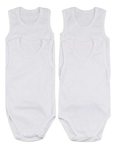 Conjunto De 4 Bodysuits De Tirantes Para Bebés Niños