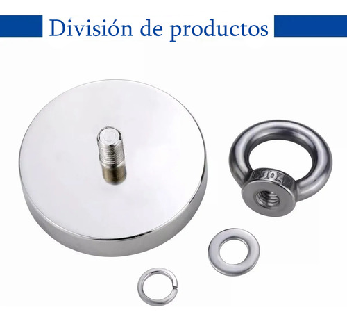 Yuhuangcheng Imán Neodimio Súper Magnético 120kg Gancho Pesca 60mm+cordón Kit de imán de pesca magnético con imán súper fuerte para tirar de grado magnético para pesca magnética y salvamento en río