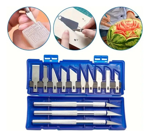 2 Cutter De Precision Tipo Bisturí Kit +3 Pieza +13 Navajas