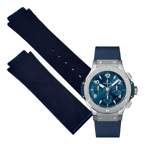 Extensible Correa 25mm Para Hublot Big Bang Steel Blue Azul