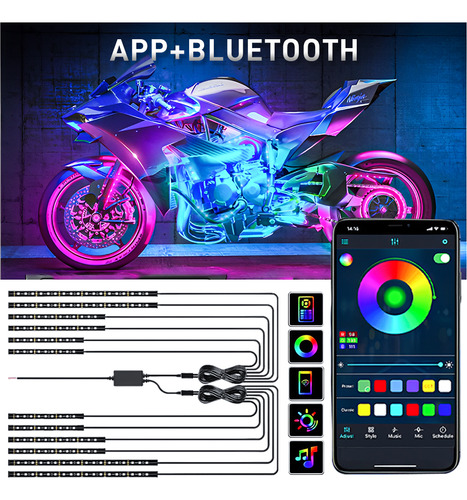 Luces De Ambiente Para Italika Ft200 Chasis De Motocicletas