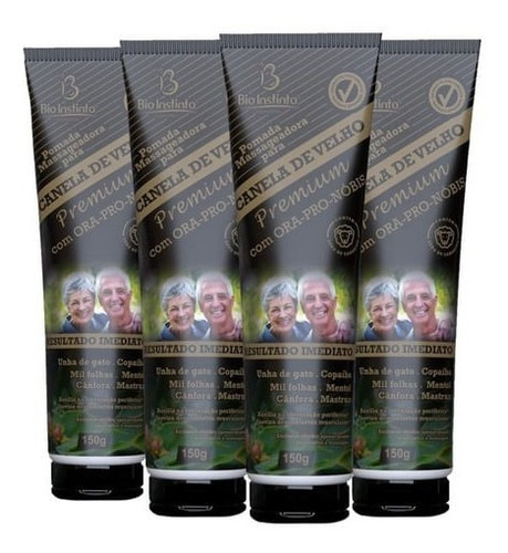  Kit C/12 Pomadas Canela De Velho Premium C/ Ora Pro Nóbis Fragrância Ervas Naturais Tipo de embalagem Bisnaga