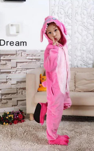 Pijama Stich Enterito Infantil Suave Disfraz Plush Premium