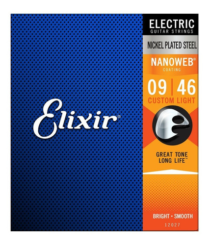 Encordoamento Elixir Guitarra 09-46 Nanoweb 12027 Hybrid